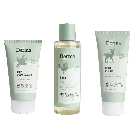 Bilde av best pris Derma - Eco Baby Shampoo/Bath 150 ml + Oil 150 ml + Cream 100 ml - Skjønnhet