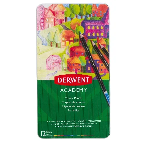 Bilde av best pris Derwent - Academy Color Pencils Tin (12 pcs) (605064) - Leker