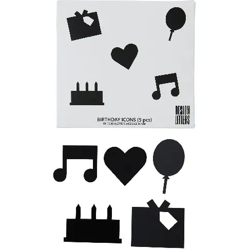 Bilde av best pris Design Letters Organise with Icons, Happy Birthday Svart Figur
