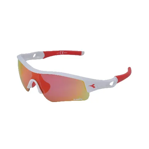 Bilde av best pris Diadora Brille multisport hvit/rød UTSTYR Beskyttelse Sykkelbriller