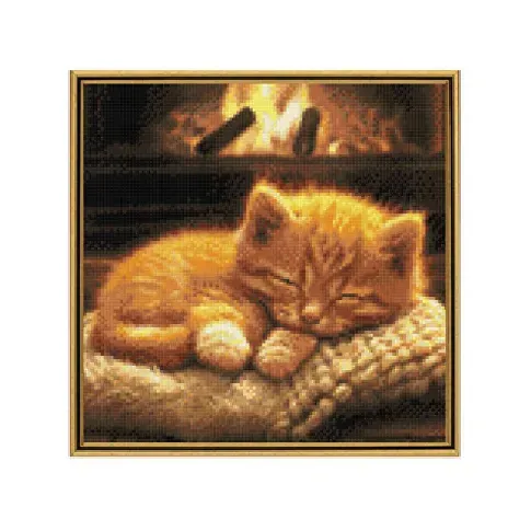 Bilde av best pris Diamond Painting Sovene Katt Strikking, pynt, garn og strikkeoppskrifter