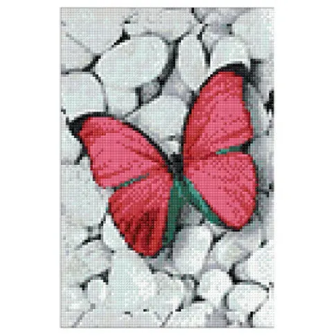 Bilde av best pris Diamond painting Rosa sommerfugl Strikking, pynt, garn og strikkeoppskrifter