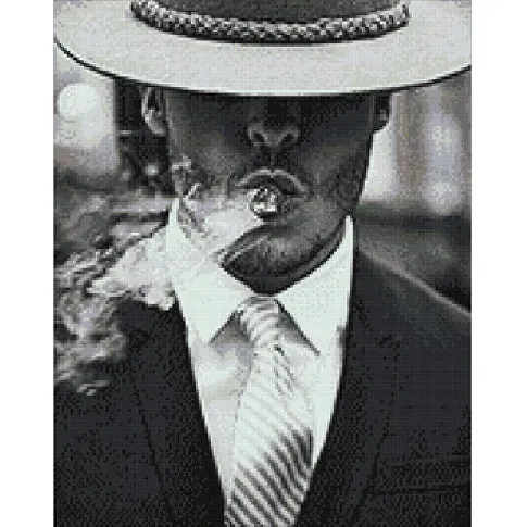 Bilde av best pris Diamond painting Smoking man Strikking, pynt, garn og strikkeoppskrifter