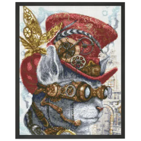 Bilde av best pris Diamond painting Surrealistisk katt Strikking, pynt, garn og strikkeoppskrifter
