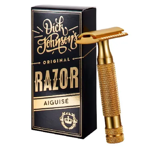 Bilde av best pris Dick Johnson Safety Razor Aiguisé Gold Mann - Barbering - Barberhøvel og barberblader
