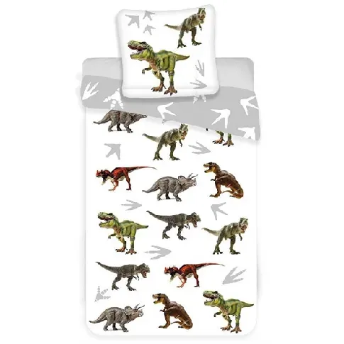 Bilde av best pris Dinosaur sengetøy - 100x140 cm - 2 i 1 design - 100% bomull Innredning , Barnerommet , Junior sengetøy 100x140 cm