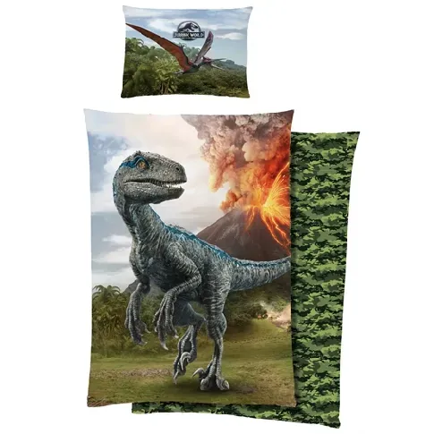 Bilde av best pris Dinosaurer sengetøy - Jurassic World Blue - 140x200 cm - 100% bomull Sengetøy , Barnesengetøy , Barne sengetøy 140x200 cm