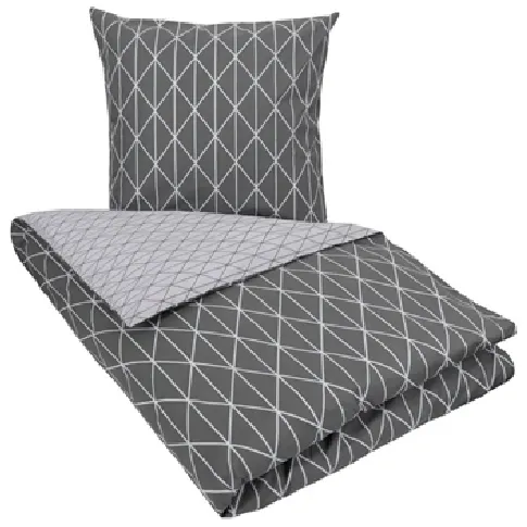Bilde av best pris Dobbeldyne sengesett - 200x220 cm - 100% bomull - Harlequin grey - Borg Living Sengetøy , Dobbelt sengetøy , Dobbelt sengetøy 200x220 cm