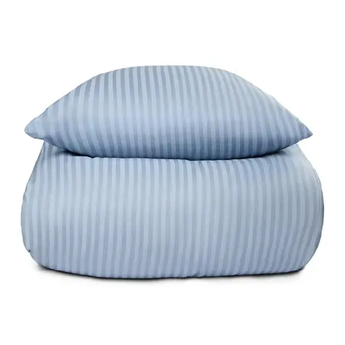 Bilde av best pris Dobbelt sengetøy - 200x200 cm - 100% bomullssateng - Lys blå ensfarget sengesett - Borg Living Sengetøy , Dobbelt sengetøy , Dobbelt sengetøy 200x200 cm
