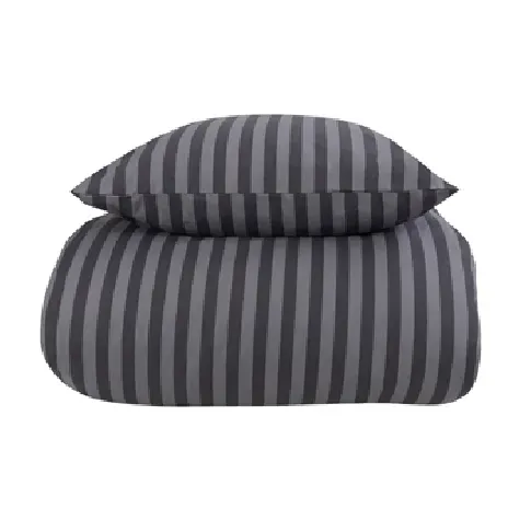 Bilde av best pris Dobbeltseng - 200x220 cm - Stripes Grå - Grå - 100% bomull Sengetøy , Dobbelt sengetøy , Dobbelt sengetøy 200x220 cm