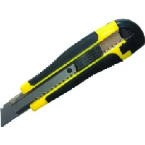 Bilde av best pris Donau Knife DONAU Professional, rubber handle, with locking mechanism, yellow-black Skriveredskaper - Markør - Øvrige markør