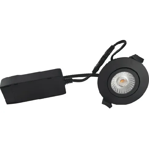 Bilde av best pris Downlight Low Profile ECO LED 6W 420 lumen, 2700K, rund, matt svart Backuptype - El