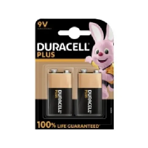 Bilde av best pris Duracell Plus - Batteri 2 x - Alkalisk Strøm artikler - Batterier - 9V batterier