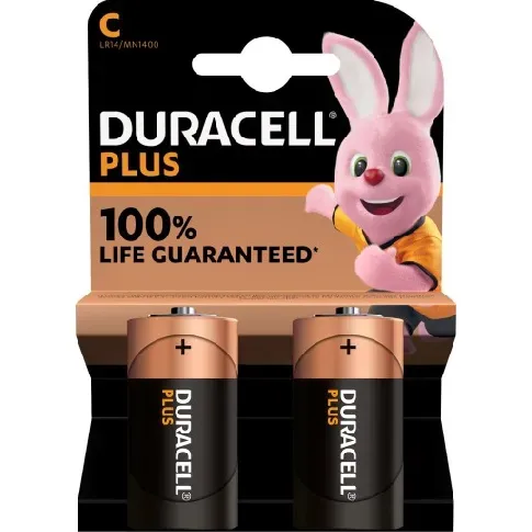 Bilde av best pris Duracell Plus C Alkaline Batterier - 2 stk. Hus &amp; hage > SmartHome &amp; elektronikk
