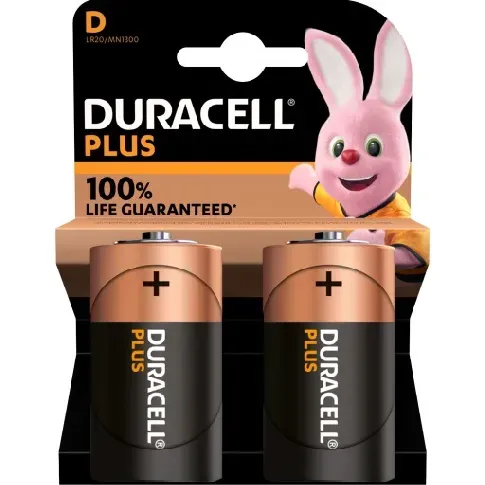 Bilde av best pris Duracell Plus D Alkaline Batterier - 2 stk. Hus &amp; hage > SmartHome &amp; elektronikk