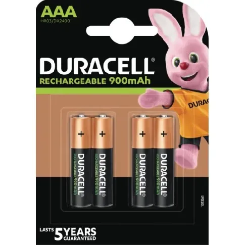 Bilde av best pris Duracell StayCharged Oppladbare AAA Ni-MH Batterier - 4 stk. Hus &amp; hage > SmartHome &amp; elektronikk