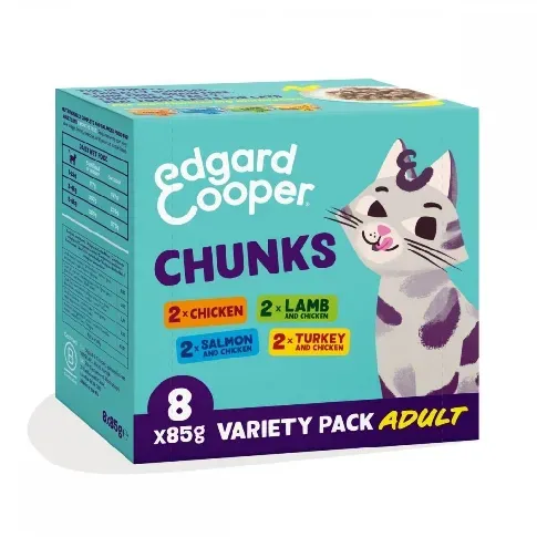 Bilde av best pris Edgard&Cooper Cat Adult Multipack Chunks in Gravy 8 x 85 g Katt - Kattemat - Våtfôr