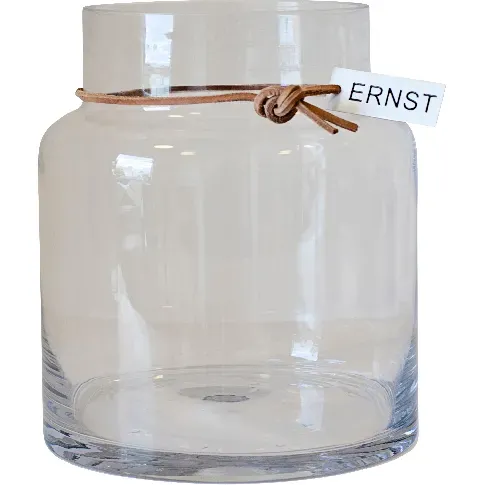 Bilde av best pris Ernst Glassvase med lærbånd 18 cm Vase