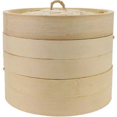 Bilde av best pris Essentials Dampkoker bambus 20 cm, 2 lag med lokk Dampkoker