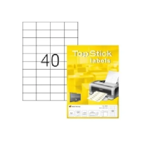 Bilde av best pris Etiketter TopStick 52,5x29,7 mm hvid - (100 ark x 40 stk.) Papir & Emballasje - Etiketter - Laseretiketter