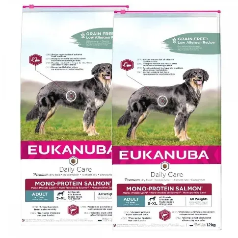 Bilde av best pris Eukanuba Daily Care Adult Mono Protein Salmon 2 x 12kg Hund - Hundemat - Tørrfôr