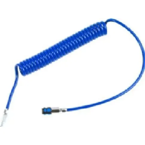 Bilde av best pris FLOWCONCEPT PU spiralslange blå, længde 10m arbejdslængde 8,0m tilslutning kobling/nippel El-verktøy - Luftverktøy - Trykkluftslange