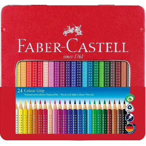Bilde av best pris Faber-Castell - Coloured pencil Colour Grip tin of 24 (112423) - Leker