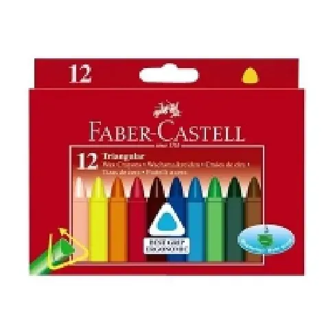 Bilde av best pris Faber-Castell - Fargeblyant - voks (en pakke 12) Skole og hobby - Faste farger - Fargekritt til skolebruk