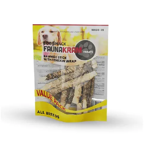 Bilde av best pris Faunakram - Snack Rawhide Stick with Fishskin Wrap 300 g. - (10808-70) - Kjæledyr og utstyr
