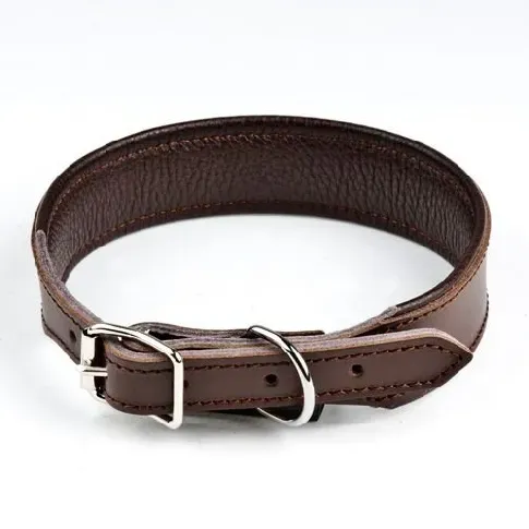 Bilde av best pris Feel Leather Basic Wide Halsbånd Brun (3,5 x 40 cm) Hund - Hundeutstyr - Hundehalsbånd