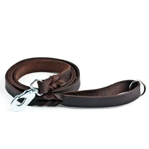 Bilde av best pris Feel Leather Braid Lærkobbel Brun (22mmx180cm) Hund - Hundeutstyr - Hundebånd