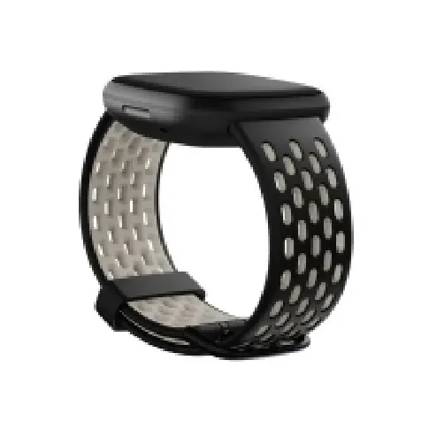 Bilde av best pris Fitbit Sport Band - Klokkestropp for smart armbåndsur - Liten størrelse - svart, månehvit - for Fitbit Sense, Versa 3 Helse - Pulsmåler - Tilbehør