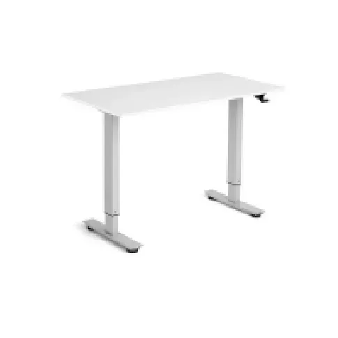 Bilde av best pris Flexidesk Hæve-sænkebord 120x60 cm hvid/alugrå Kontorbord