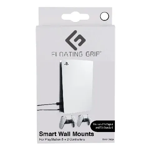 Bilde av best pris Floating Grip Playstation 5 Wall Mounts by Floating Grip - White Bundle - Videospill og konsoller