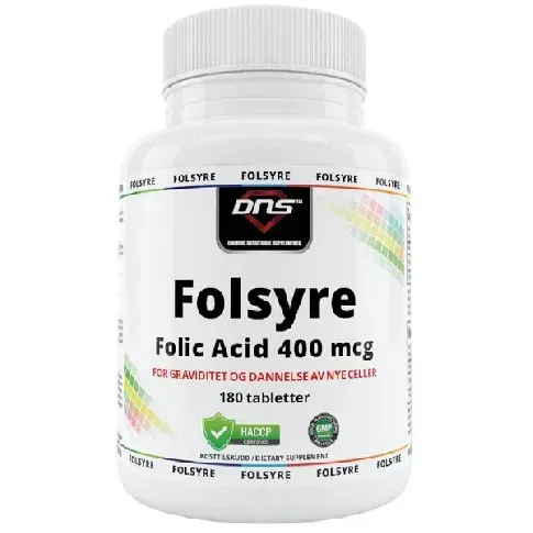 Bilde av best pris Folsyre - Folic Acid - 400 mcg - 180 tabs Vitaminer/ZMA
