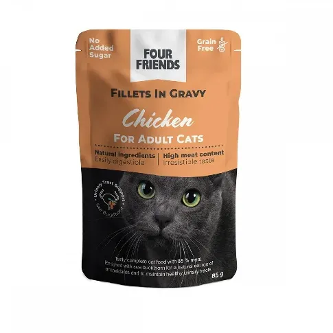 Bilde av best pris Four Friends Cat Adult Chicken in Gravy 85 g Katt - Kattemat - Våtfôr