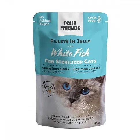 Bilde av best pris Four Friends Cat Sterilized Fish Jelly 85 g Katt - Kattemat - Våtfôr