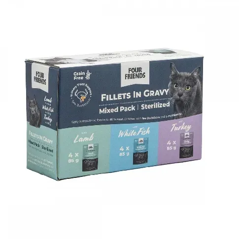 Bilde av best pris Four Friends Cat Sterilized Gravy Multipack 12x85 g Katt - Kattemat - Våtfôr