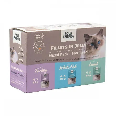 Bilde av best pris Four Friends Cat Sterilized Jelly Multipack 12x85 g Katt - Kattemat - Våtfôr