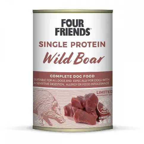 Bilde av best pris Four Friends Dog Single Protein Wild Boar 400 g Hund - Hundemat - Våtfôr