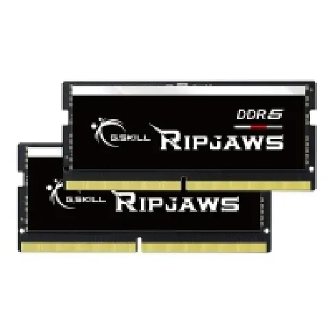 Bilde av best pris G.Skill Ripjaws - DDR5 - sett - 64 GB: 2 x 32 GB - SO DIMM 262-pin - 4800 MHz / PC5-38400 - CL40 - 1.1 V - ikke-bufret PC-Komponenter - RAM-Minne - DDR5