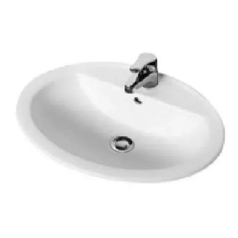 Bilde av best pris GB 7G28 Saval nedf.vask 53 - Hvid, til boltophæng m/hanehul 7G145301 Rørlegger artikler - Baderommet - Håndvasker
