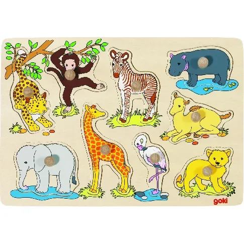 Bilde av best pris GOKI - African baby animals, Lift out puzzle - (57829) - Leker