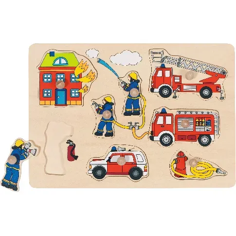 Bilde av best pris GOKI - Fire brigade, lift-out puzzle - (57907) - Leker