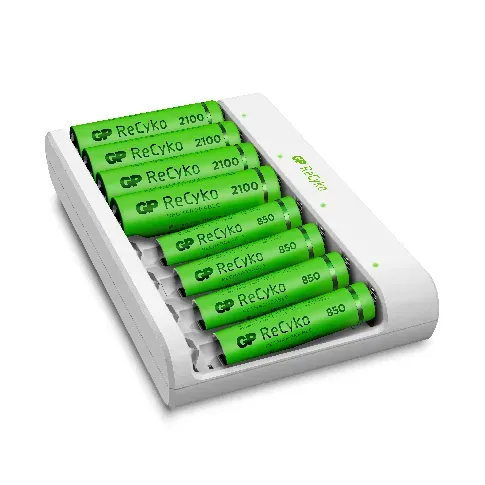 Bilde av best pris GP - ReCyko Battery Charger USB E811 incl. 4x AA 2100 mAh + 4 x AAA 850 mAh Batteries - Elektronikk