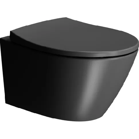 Bilde av best pris GSI Modo vegghengt toalett uten skyllekant, rengjøringsvennlig, matt sort Baderom > Toalettet