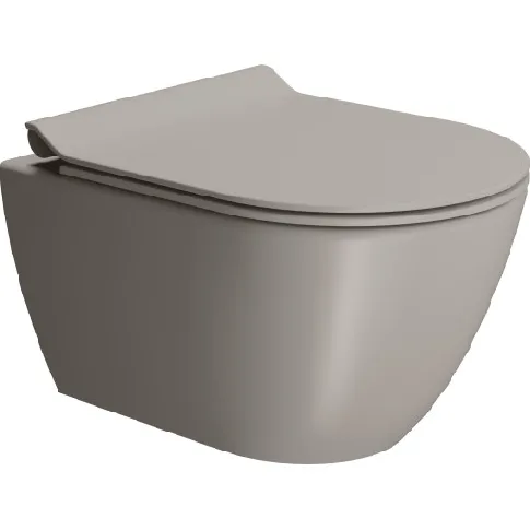 Bilde av best pris GSI Pura vegghengt toalett, uten skyllekant, rengjøringsvennlig, matt beige Baderom > Toalettet
