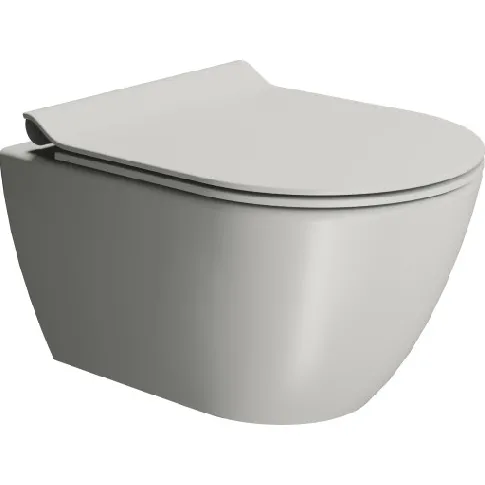 Bilde av best pris GSI Pura vegghengt toalett, uten skyllekant, rengjøringsvennlig, matt grå Baderom > Toalettet