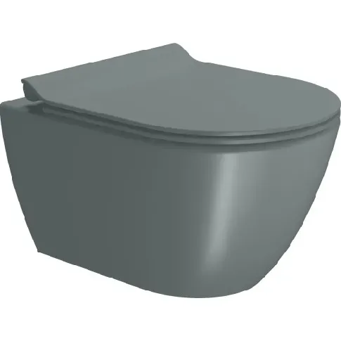 Bilde av best pris GSI Pura vegghengt toalett, uten skyllekant, rengjøringsvennlig, matt grønn Baderom > Toalettet