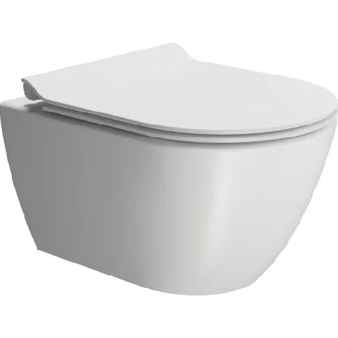 Bilde av best pris GSI Pura vegghengt toalett, uten skyllekant, rengjøringsvennlig, matt hvit Baderom > Toalettet